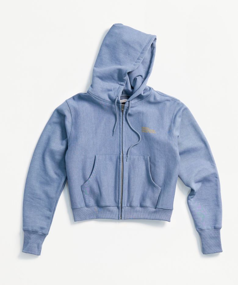 BLUE NEAT SCRIPT HOODIE ZIP-UP (W)