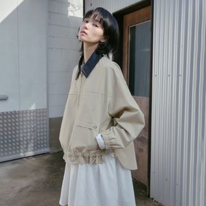 카라 배색 스트링 점퍼 AS1WZ261