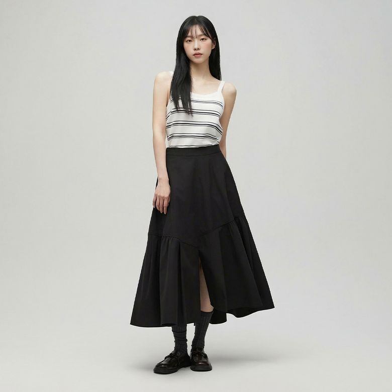 언발 셔링 롱 스커트 AS1WS262