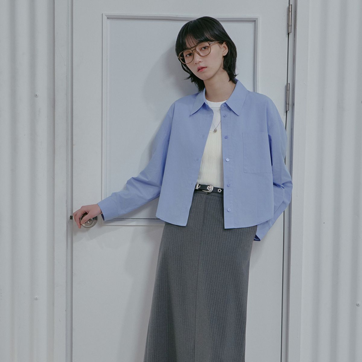 랩(LAP) 베이직 크랍셔츠 AS7WB160