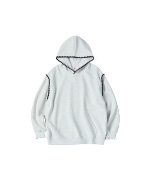 W SEWING HOODIE [GRAY]