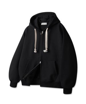 클래식 투웨이 버튼 무지 후드 집업 BK7975_블랙