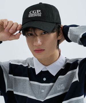 스퀘어 로고 볼캡-블랙