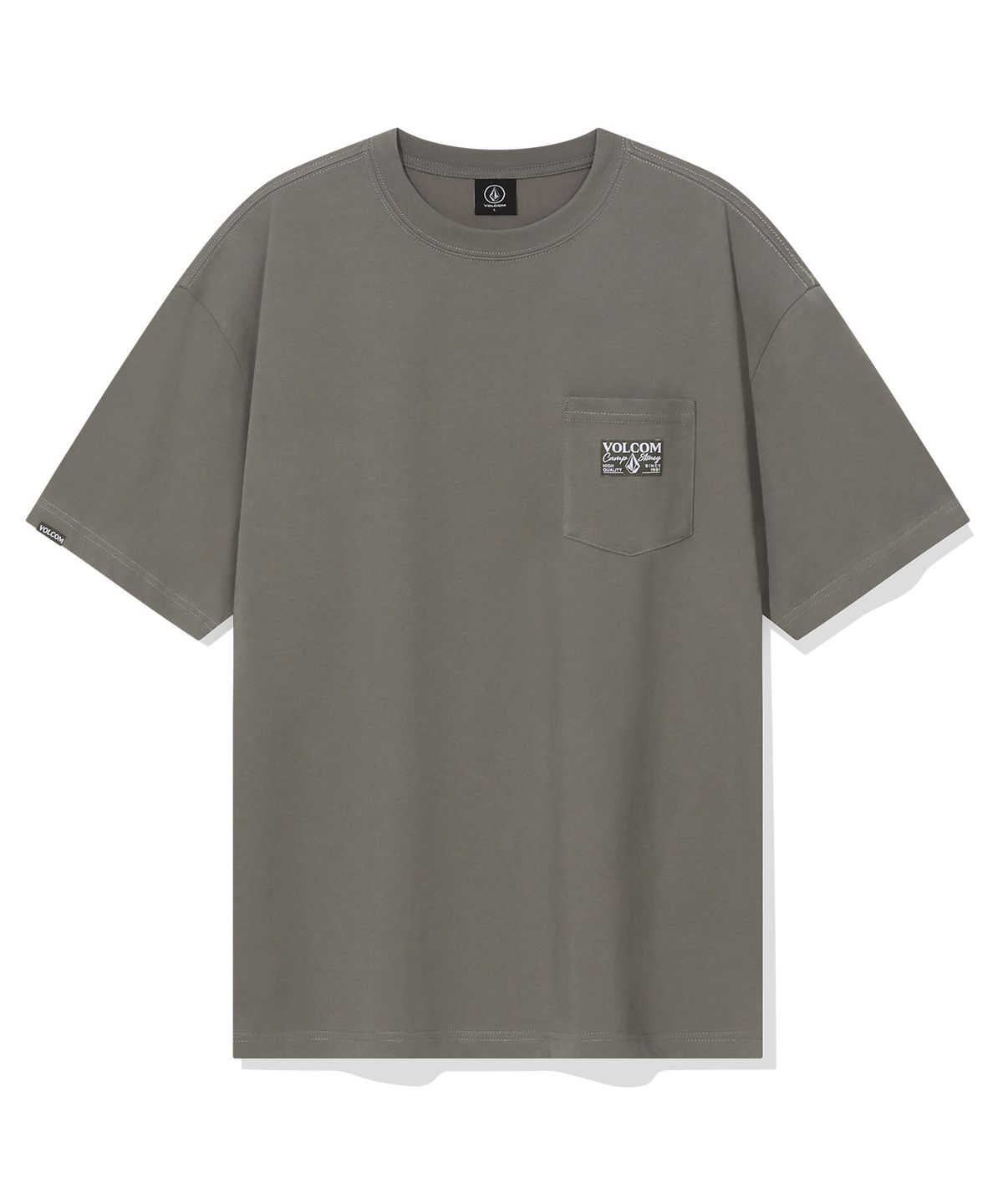 볼컴(VOLCOM) 캠프 스토니 포켓 오버핏 반팔티(라이트 카키)