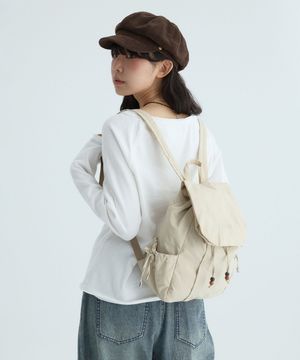 나일론 미니 백팩-베이지