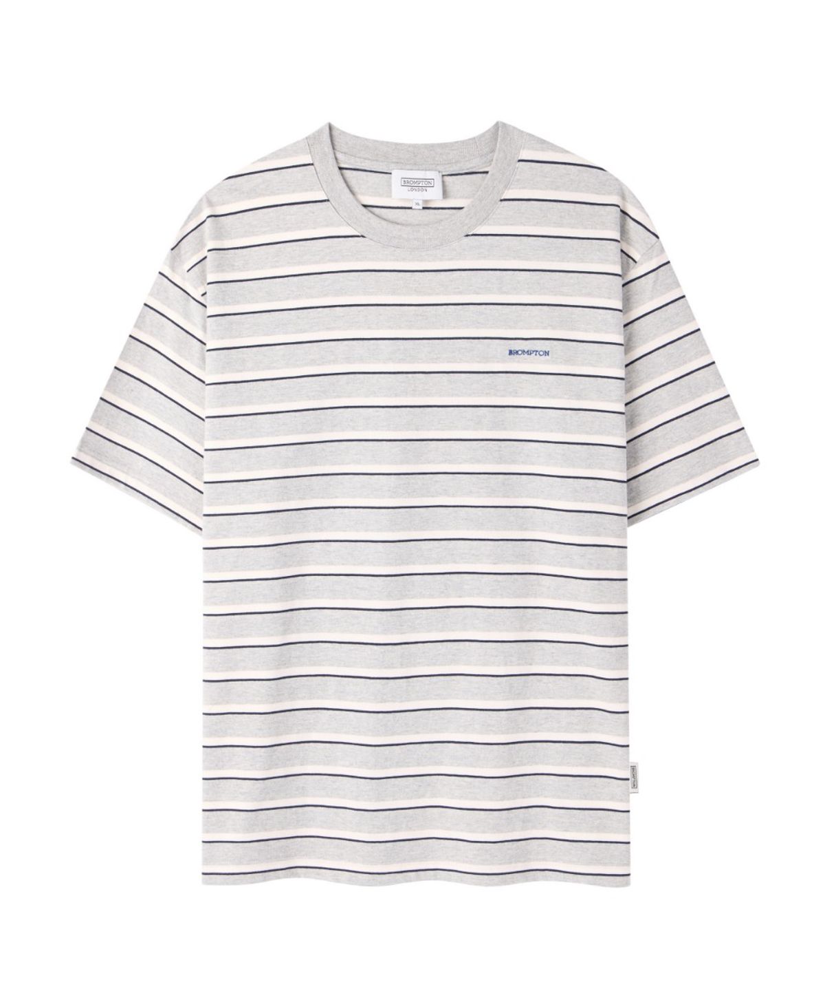 브롬톤 런던(BROMPTON LONDON) STRIPE HALF SLEEVE T-SHIRT - M/GREY (P262UTS135)