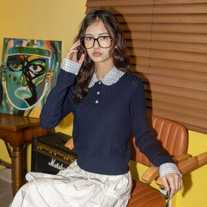 DD_Lovely collar knit top_NAVY