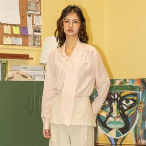 DD_Draped tie blouse_LIGHT PINK