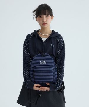 스퀘어 로고 미니 패턴 백팩-다크 네이비