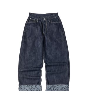 W ROLLUP DENIM PANTS [BLACK]