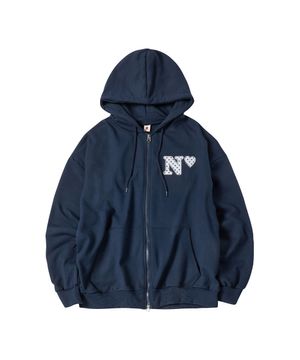 W N DOT HOOD ZIP-UP [NAVY]