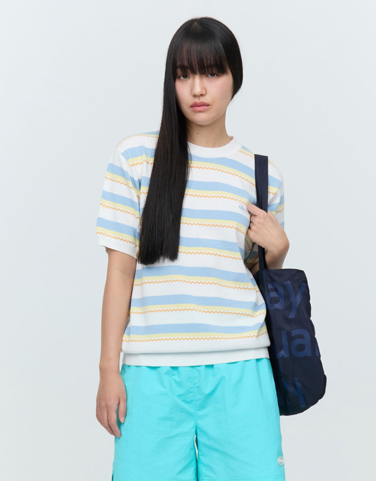 엠엠엘지(MMLG) CHEVRON STRIPE HF KNIT (IVORY)