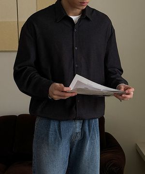 쏙쏙셔츠 데님 자동넣입 긴팔셔츠 [S-6XL]