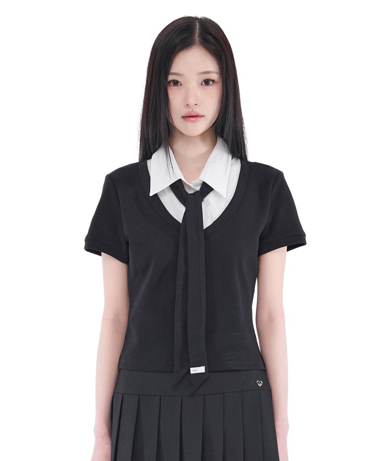 Tie Layered Top (Black)