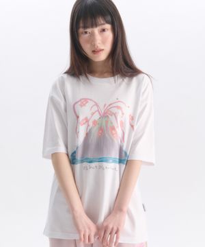 The Soft Volcano Tee 그래픽 반팔 티셔츠 AS1304 (화이트)