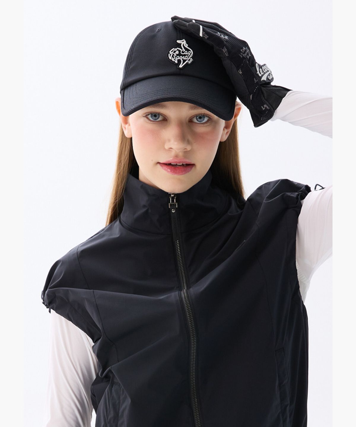 르꼬끄 골프(LECOQ GOLF) 여성 리본 포인트 볼캡 _BLCK GR122LCP11