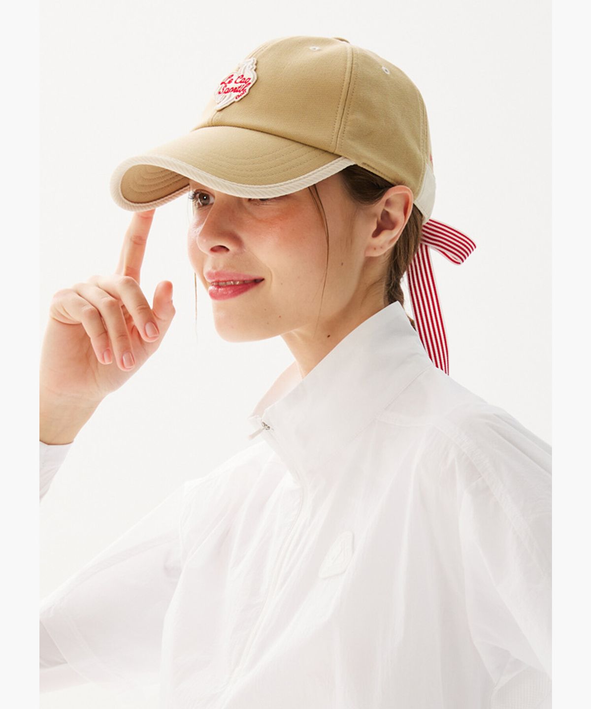 르꼬끄 골프(LECOQ GOLF) 여성 리본 포인트 볼캡 _BEGE GR122LCP11