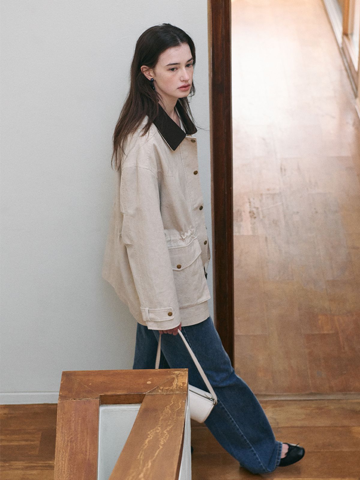 르니나(LENINA) RUBEN vintage half field jacket_BEIGE