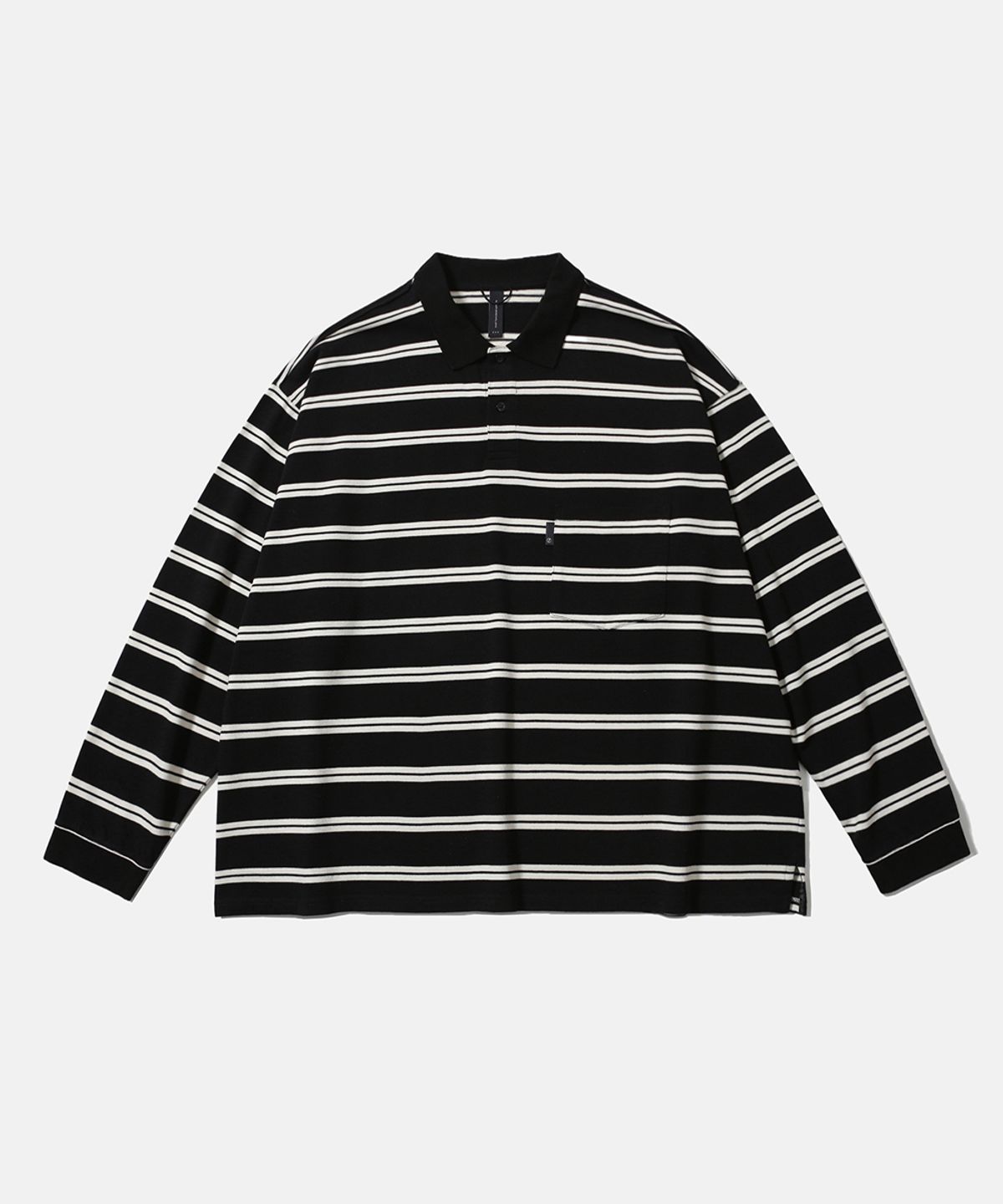 모이프(MOIF) [SS26] WIDE POLO L/S SHIRT / BLACK STRIPE