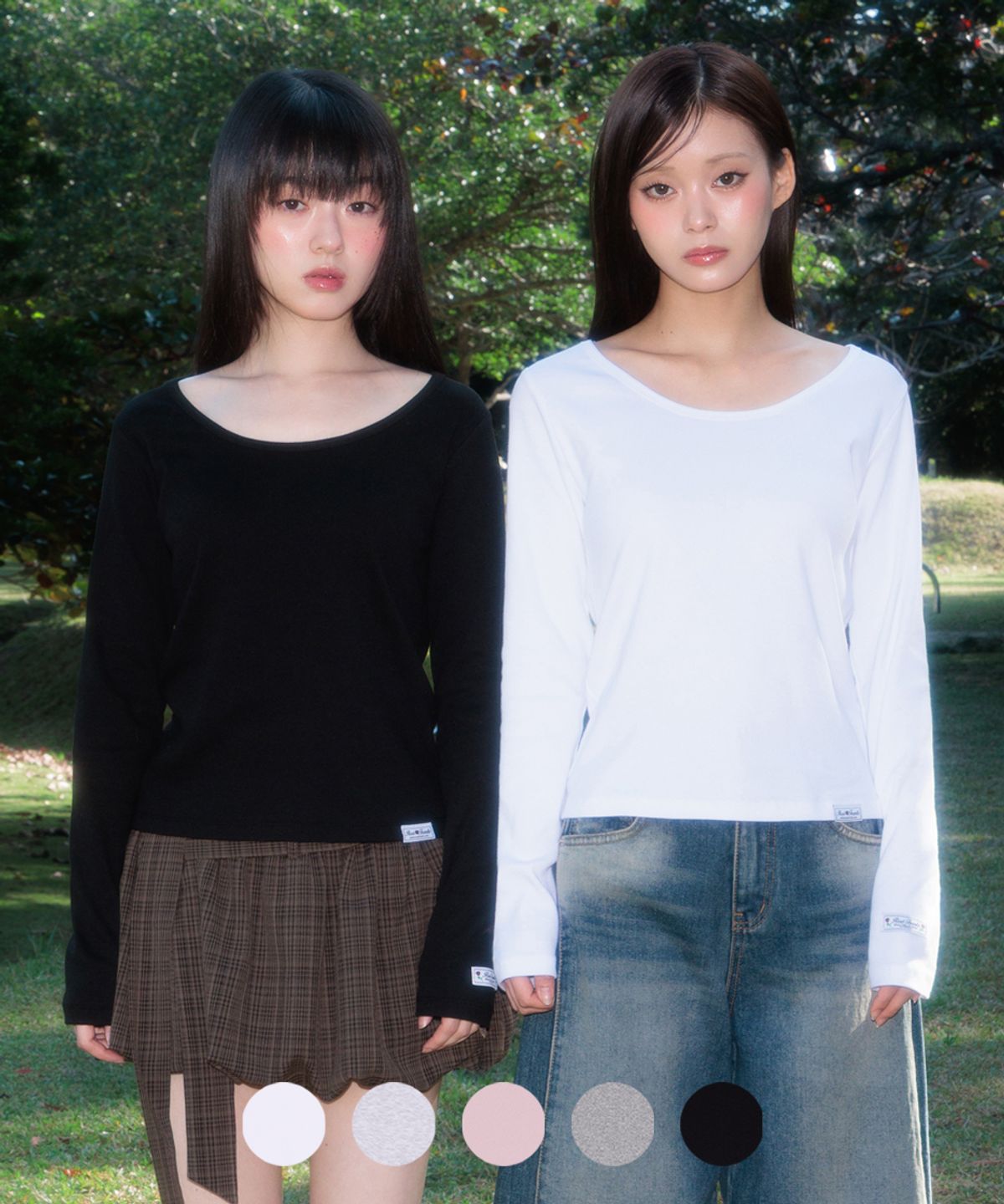 로제프란츠(ROSEFRANTZ) (2PACK) Essential Rose Label Long Sleeve [5color]