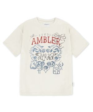 Roses 그래픽 반팔 티셔츠 AS1307 (아이보리)