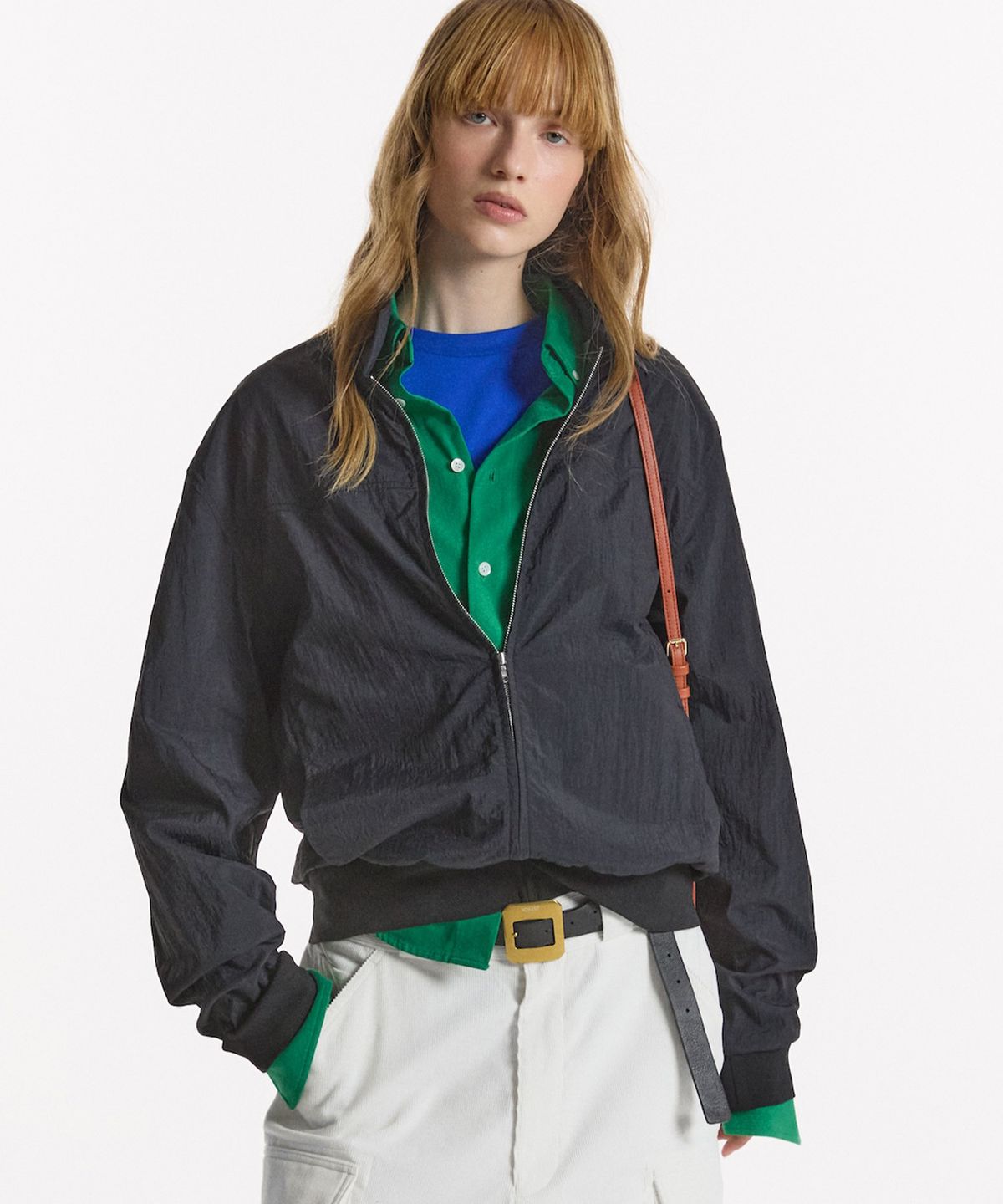 노앙(NOHANT) LIGHT STAND-COLLAR BLOUSON BLACK