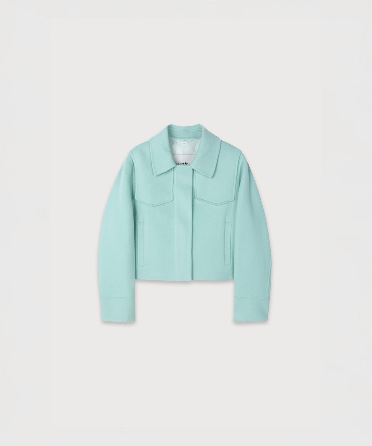 뮤제(MUSEE) ZAHA Merino Wool Handmade Short Coat_Light Mint