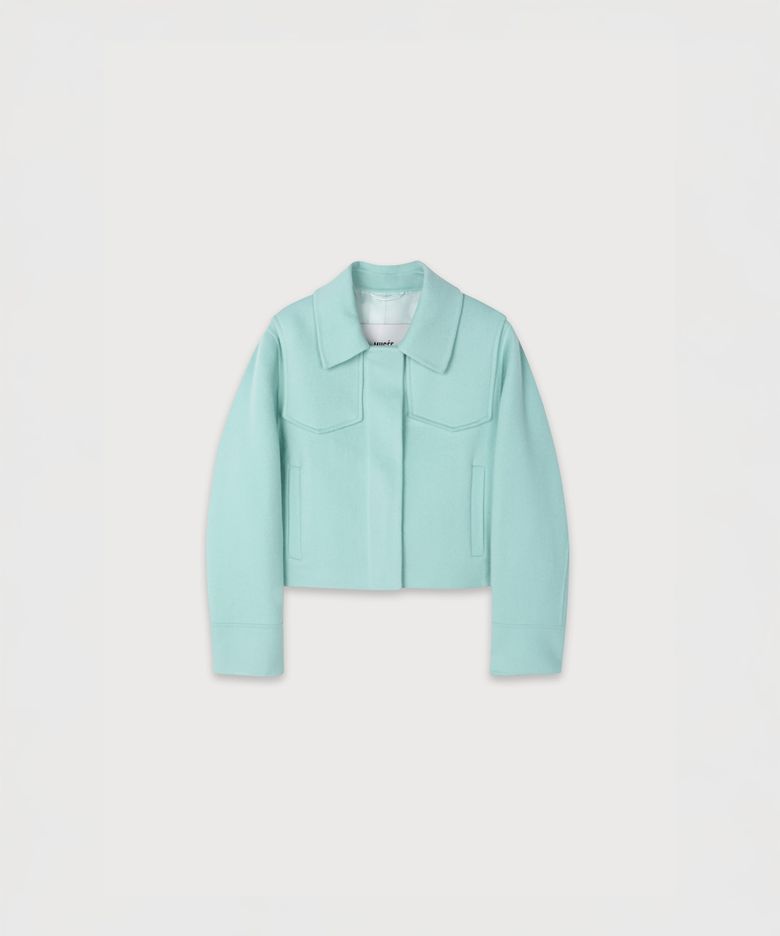 ZAHA Merino Wool Handmade Short Coat_Light Mint