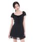 Puff Chiffon Mini Dress (Black)