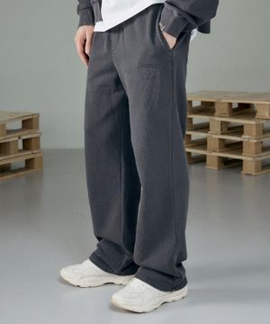 하이퍼리트 남녀공용 피그먼트 와이드 스웻팬츠 [차콜]_HG1TP114