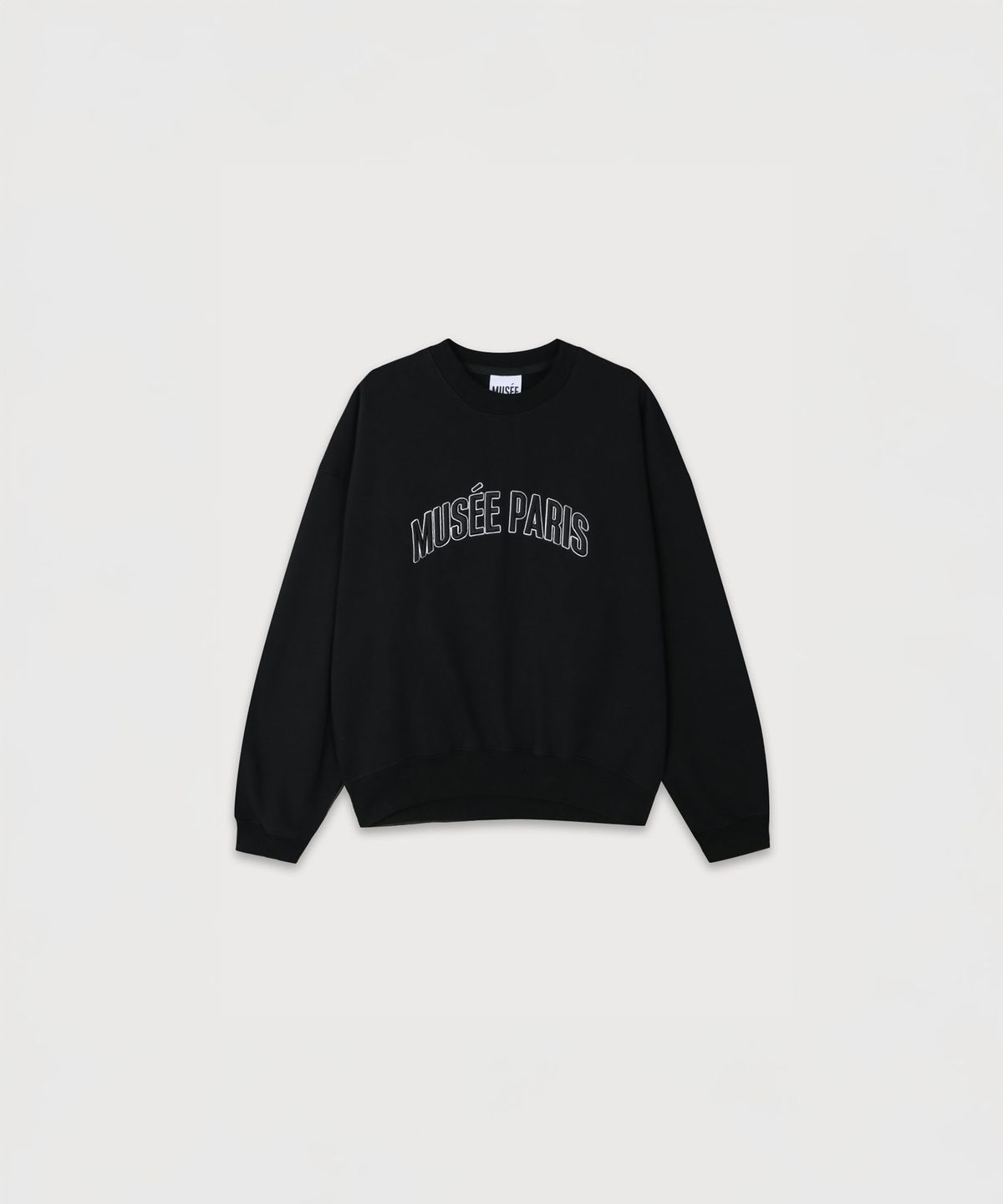 뮤제(MUSEE) POMPIDOU Oversized MUSEE PARIS Embroidery Sweatshirt_Black