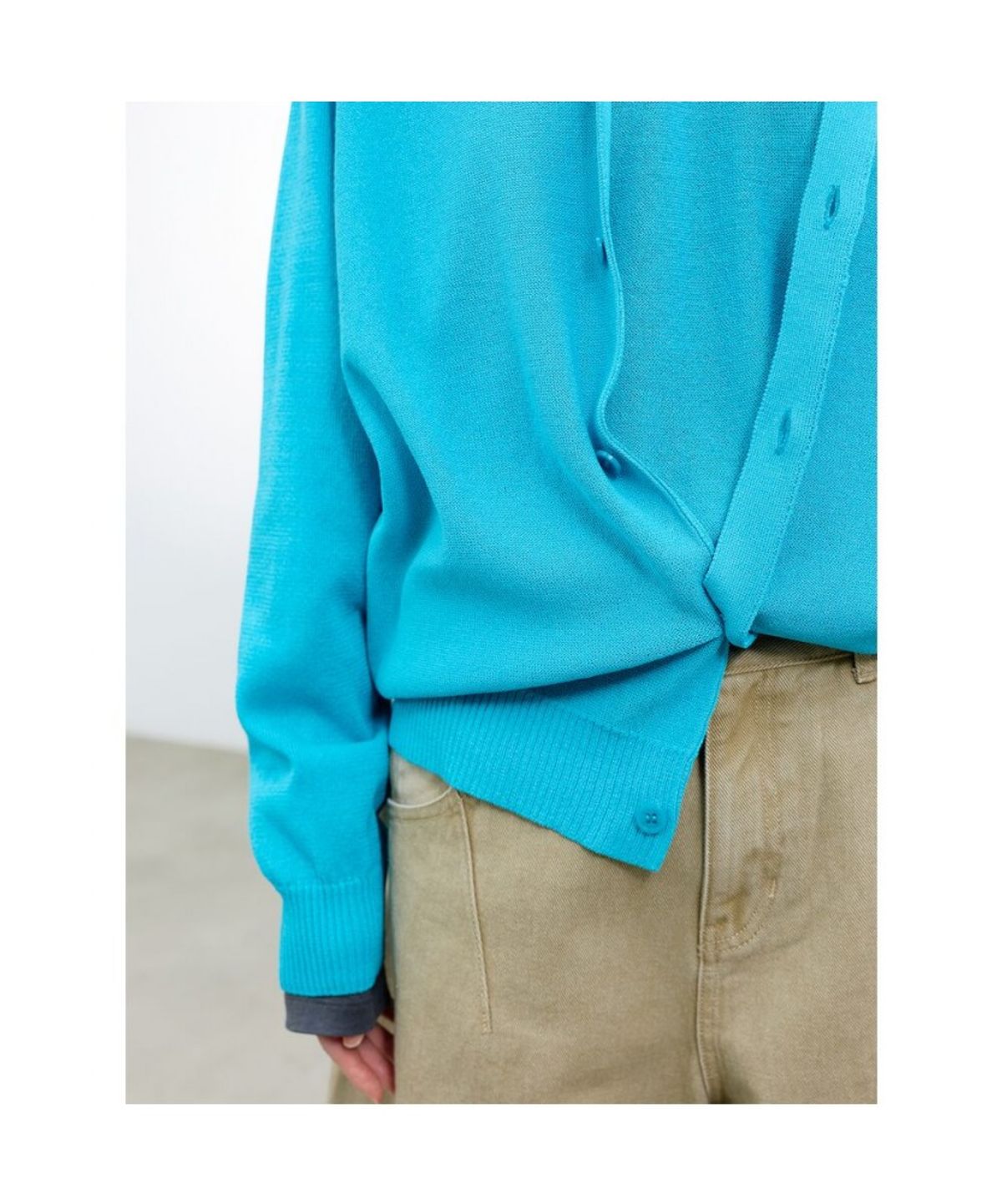 샌드 사운드(SAND SOUND) (UNISEX) 시어 라운드넥 카디건  블루