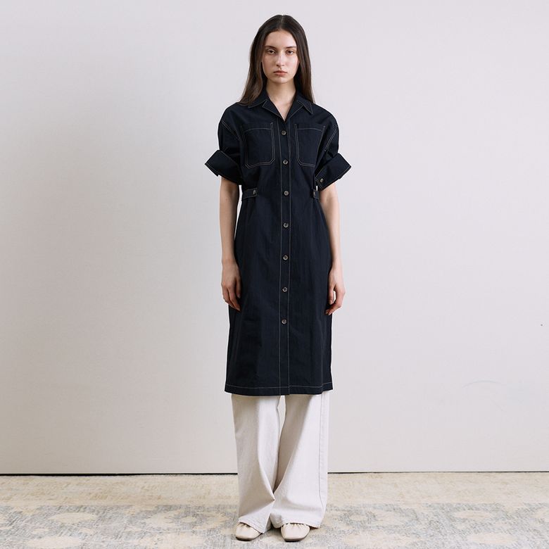 LYLE SLEEVE DETAIL LONG DRESS BLACK