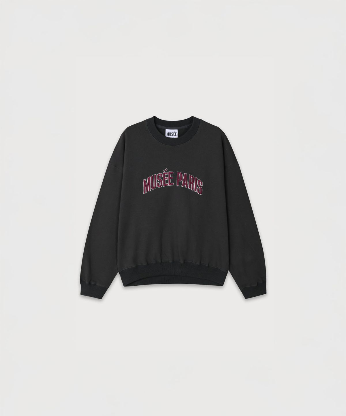 뮤제(MUSEE) POMPIDOU Oversized MUSEE PARIS Embroidery Sweatshirt_Gray