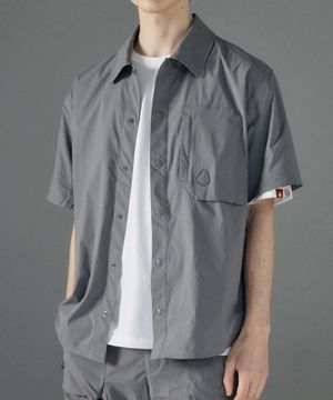 남성 하일론 액티브 반소매 오버핏 셔켓 [슬레이트 그레이]_HG2SH050