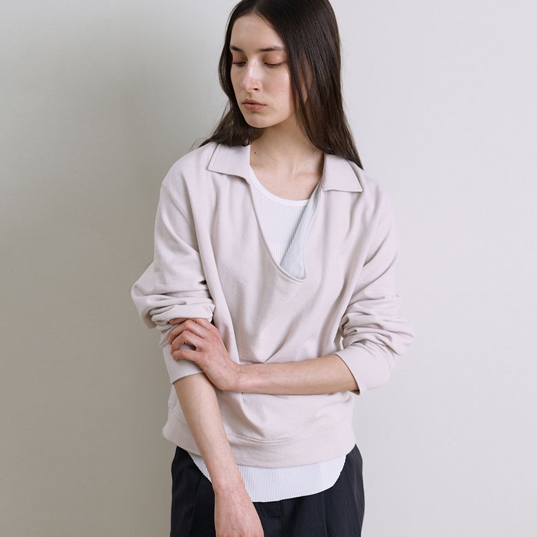 FLYNN COWL NECK SWEATSHIRT LIGHT PINK