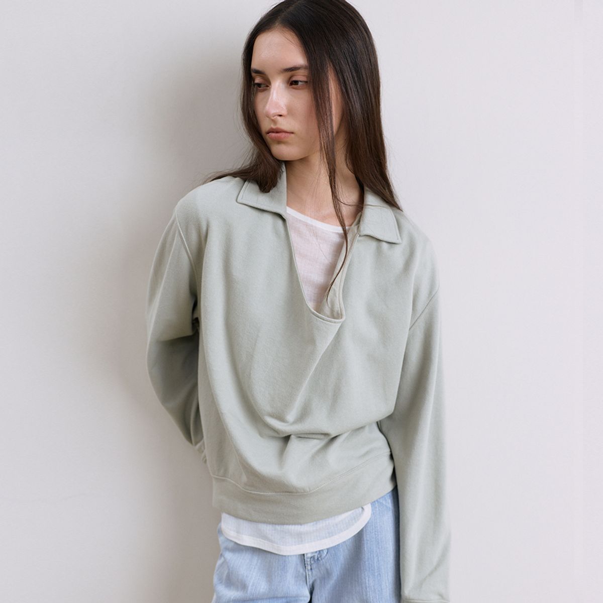 퍼블리카엑스(PUBLICKA X) FLYNN COWL NECK SWEATSHIRT MINT