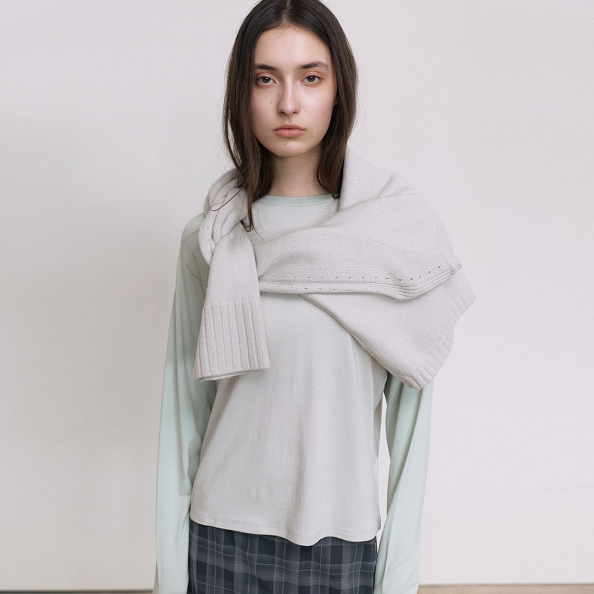 퍼블리카엑스(PUBLICKA X) CLEM RAGLAN JERSEY TOP GRAY+MINT