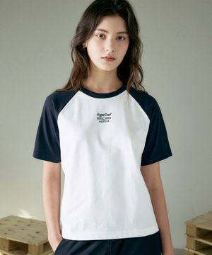 여성 고스트클럽 래글런 반팔 티셔츠 [아이보리]_HG2TS573