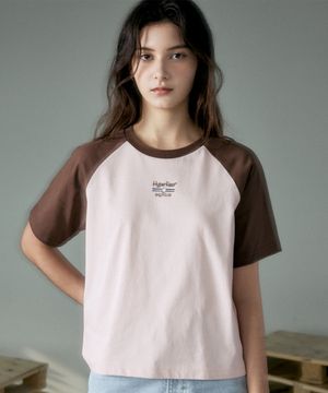 여성 고스트클럽 래글런 반팔 티셔츠 [베이비핑크]_HG2TS573