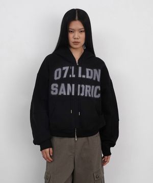 OVERFIT HOOD ZIP UP_BLACK