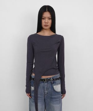 Layered Strap Long Sleeve_Charcoal