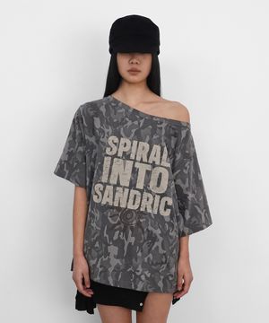 One Shoulder Printed T-shirt_Camo