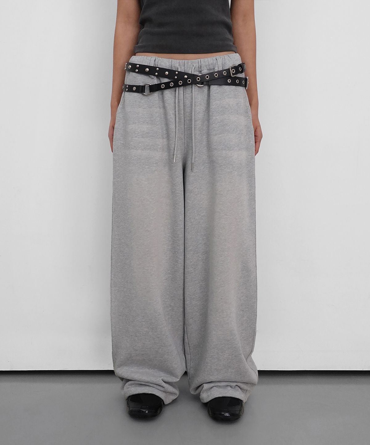 샌드릭(SANDRIC) Washed Overfit Sweatpants_Melange Grey