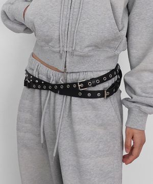 Studded Eyelet Belt_Black