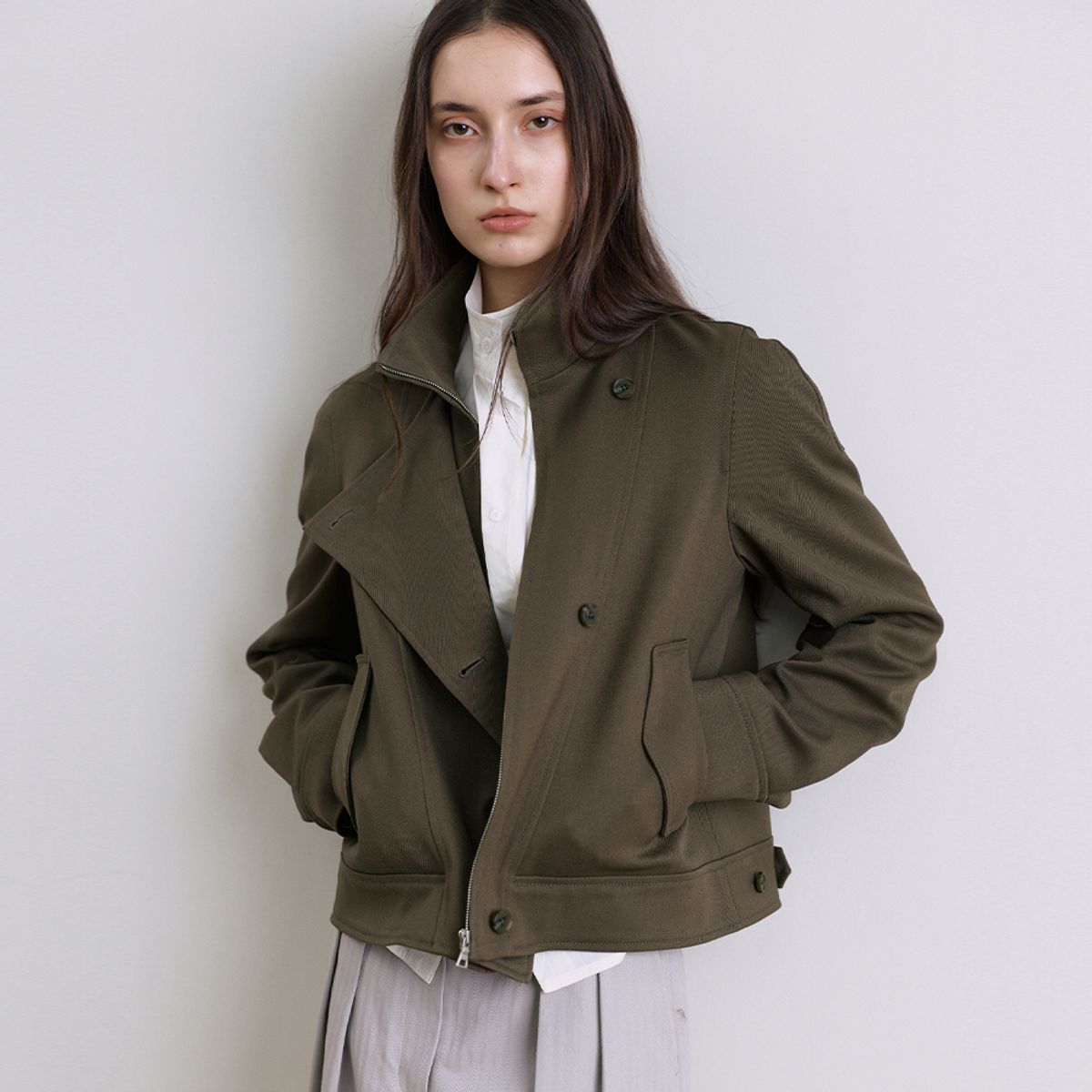 퍼블리카엑스(PUBLICKA X) RAMI DOUBLE ZIP-UP ZUMPER BROWN