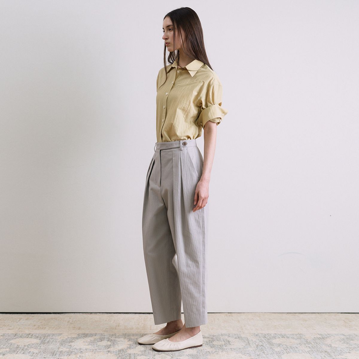 퍼블리카엑스(PUBLICKA X) NUEL TAPERED WIDE PANTS LIGHT GRAY