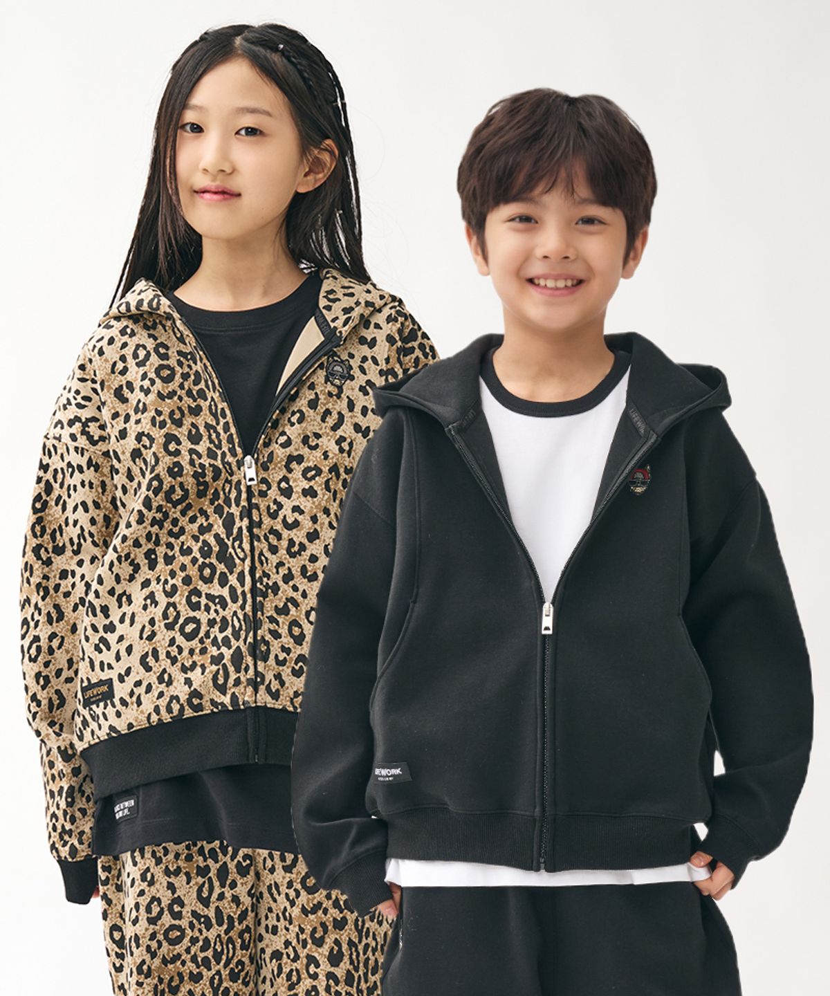 라이프워크 키즈(LIFEWORK KIDS) 키즈) 커브드 힙독 와펜 후드 집업