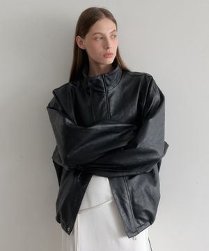 esy Half Leather Jacket (블랙)