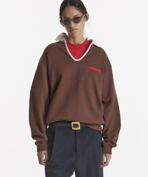CLASSIC V-NECK SWEATSHIRT BROWN
